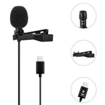 Microfone celular lapela usb-c 1,5m - MD9