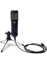 Microfone Com Cabo Usb Condenser Com Tripé Podcast 400u Preto Microfone Com Cabo Usb Condenser Com Tripé Podcast 400u Preto
