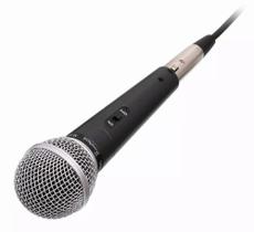 Microfone Com Fio Cabo 5 Metros XLR Femea Com P10 M58 Karaokê Igrejas