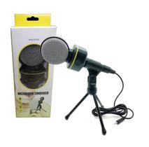 Microfone Com Fio Condensador Para Estudio Pc Plugue Cabo P2 - ANDOWL