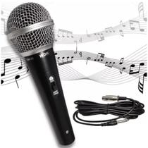 Microfone Com Fio Dinâmico Profissional Metal 5Mts Sm-58