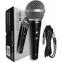 Microfone Com Fio Dinâmico Profissional Metal 5mts Sm-58 - SM58