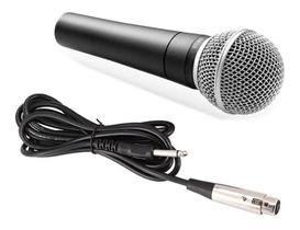 Microfone Com Fio Dinâmico Profissional Metal 5mts Sm-58