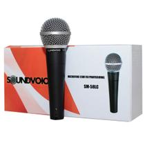 Microfone Com Fio Dinâmico Soundvoice Sm58 Lc Unidirecional