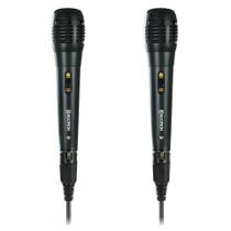 Microfone com fio hoopson c/2 mic-001 cabo 3 mt preto