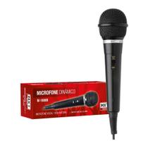 Microfone com fio para karaoke MXT 1800B -- Preto -- Cabo 3 metros