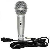 Microfone Com Fio Prata dinâmico Karaokê Profissional Dm501/ 701 - MISAKI
