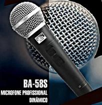 Microfone Com Fio Profissional Dinâmico Unidirecional JWL BA-58S