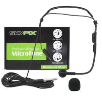 Microfone Com Fio Sk-mh30 Headset Skypix P2 Adaptador P10 Cor Preto