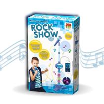 Microfone com Pedestal Azul Rock Show DM Toys