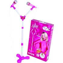 Microfone com Pedestal Infantil Duplo Super Estrela - Toys toys
