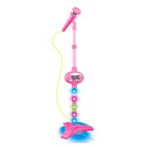 Microfone Com Pedestal Rock Show Rosa 5898 - Dm Toys