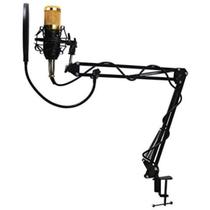 Microfone Com Suporte Articulado Condensador Dourado Marblue MBBM800 Plus