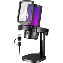 Microfone com suporte dgm20 rgb maono preto Microfone com suporte dgm20 rgb maono preto