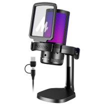 Microfone com suporte dgm20 rgb maono preto Microfone com suporte dgm20 rgb maono preto