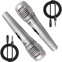 Microfone compatível com Karaokê Duplo Com Cabo Completo Microfone compatível com Karaokê Duplo Com Cabo Completo