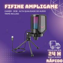 Microfone Condensador ampligame Gamer Led Usb Com Pop Filter E Tripé jogos online lives podcast Microfone Condensador ampligame Gamer Led Usb Com Pop Filter E Tripé jogos online lives podcast