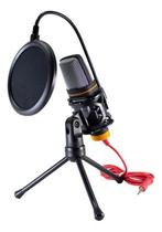 Microfone Condensador Andowl QY-K222 com Cabo P2 e Tripé