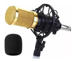 Microfone Condensador BM800 Dourado Profissional USB Cabo de Áudio 3.5mm Microfone de Esponja