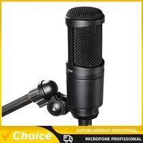 Microfone Condensador Cardioide Profissional AT2020 Para Gravação Vocal Em Estúdio Ao Vivo