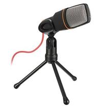 Microfone Condensador Com Tripe Para Gravação Profissional Para Pc e Notebook - Preto