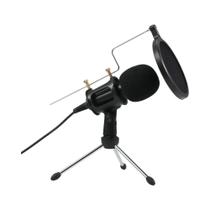 Microfone Condensador De Estúdio Com Mini Suporte Para iPhone, Laptop, PC, Tablet, Microfone De