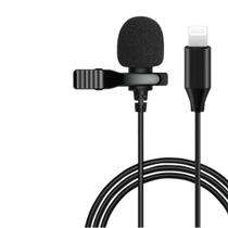 Microfone Condensador de Lapela Lightning Omnidirecional Fio 2 Metros