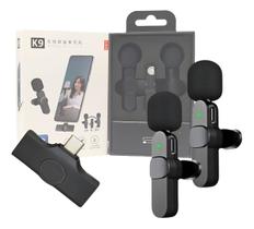 Microfone Condensador Duplo Lapela Tipo-c K9-tc-2in