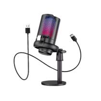 Microfone Condensador Gamer LED RGB Gravação Podcast Kapbom KA-8759 Microfone Condensador Gamer LED RGB Gravação Podcast Kapbom KA-8759