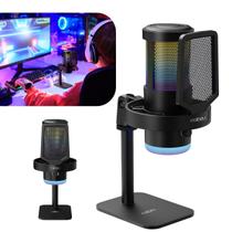 Microfone Condensador Gamer RGB Coibeu C/ Pop-Filter e Suporte Shock Mount