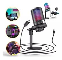 Microfone Condensador Gamer RGB Estudio Profissional MT-1060R Tomate