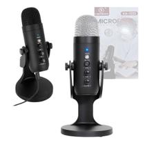 Microfone Condensador Mesa USB Gamer Rotação 360 Kapbom KA-1333