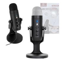 Microfone Condensador Mesa USB Gamer Rotação 360 Kapbom KA-1333