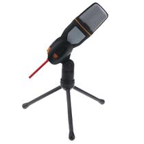 Microfone Condensador P2 Com Suporte De Mesa