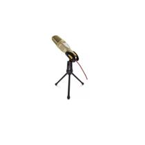 Microfone condensador profissional c/tripé pc youtube le-908 cor dourado