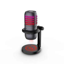 Microfone Condensador Redragon Nebula Rgb Usb Com Suporte Preto Gm211 Microfone Condensador Redragon Nebula Rgb Usb Com Suporte Preto Gm211