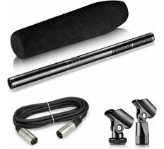 Microfone condensador shotgun preto custom sound cssg 01 bk Microfone condensador shotgun preto custom sound cssg 01 bk