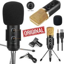 Microfone Condensador Usb Bm100fx Profissional Omnidirecional Estúdio Podcast Youtuber Vocais Voz e Violão Espuma Tripé