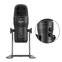 Microfone Condensador Vocalizer Pro Pcyes Com 4 Padrões De Captação Sensibilidade -45dB 3dB Cabo Type-C Para USB Controladora De Mute E Volume