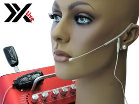 Microfone de Cabeça sem Fio Headset com Transmissor e Receptor 2.4G XXLive G18A