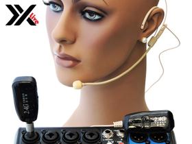 Microfone de Cabeça sem Fio Headset com Transmissor e Receptor 2.4G XXLive G18B