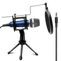 Microfone de gravação condensador LOOYUAN Blue para PC e telefone