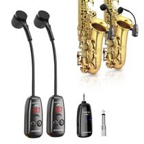 Microfone de instrumentos sem fio XIAOKOA UHF Dual Saxophone