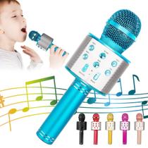 Microfone de Karaokê Infantil KIDWILL Bluetooth Sem Fio - Modelo 858-Blue
