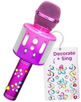 Microfone de karaokê Move2Play Kids com adesivos e Bluetooth Microfone de karaokê Move2Play Kids com adesivos e Bluetooth