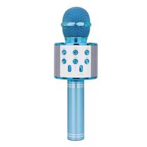 Microfone de karaokê portátil portátil sem fio cantando - Azul