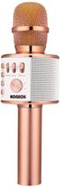 Microfone de Karaokê Sem Fio BONAOK Q37 Bluetooth - Rose Gold