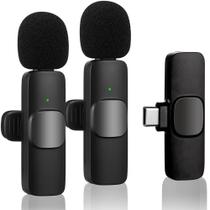 Microfone de lapela com usb tipo c, para celular