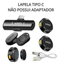 Microfone de Lapela Duplo Profissional Tipo C Compatevél com Iphone sem Fio Magnetico Kaidi KMF4-C/A Microfone de Lapela Duplo Profissional Tipo C Compatevél com Iphone sem Fio Magnetico Kaidi KMF4-C/A