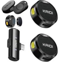 Microfone de lapela duplo redondo magnético Kaidi Lightning E Tipo-C descreto Para podcast video Microfone de lapela duplo redondo magnético Kaidi Lightning E Tipo-C descreto Para podcast video
